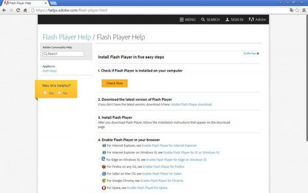 Установка и обновление Adobe Flash Player
