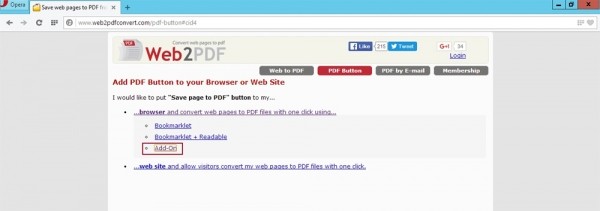 Варианты сохранения данных веб-страницы в документ формата PDF