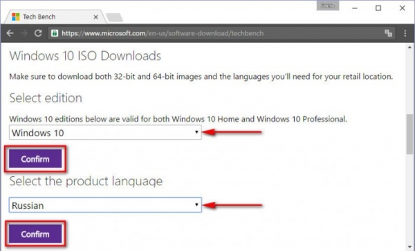 Как легально скачать Windows 7, 8.1 и 10 в их различных редакциях и выпусках с сайта Microsoft Tech Bench
