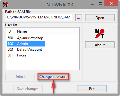 Как взломать пароль администратора на Windows 10, установленной на новом ноутбуке с БИОСом UEFI с помощью загрузочной UEFI-флешки с программой NTPWEdit