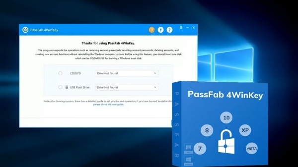 Использование программы PassFab 4WinKey для удаления или сброса паролей и учётных записей Windows