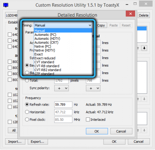 Управление настройками монитора с помощью Custom Resolution Utility